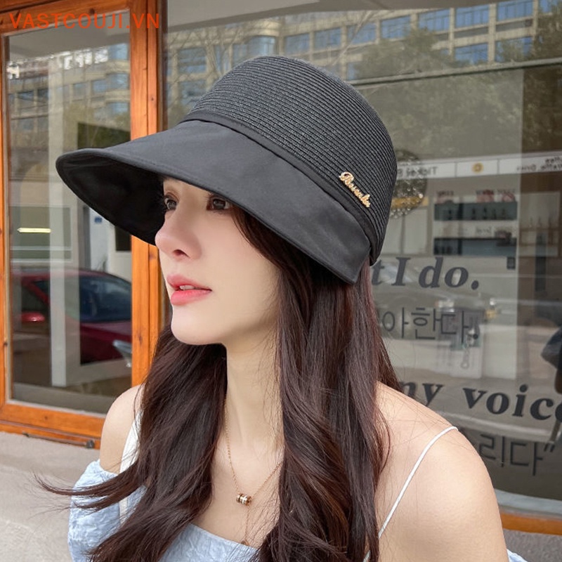 Nón Tai Bèo Đan Cói Rộng Vành Thoáng Khí Chống Tia UV Thời Trang Đi Biển Mùa Hè Cho Nữ