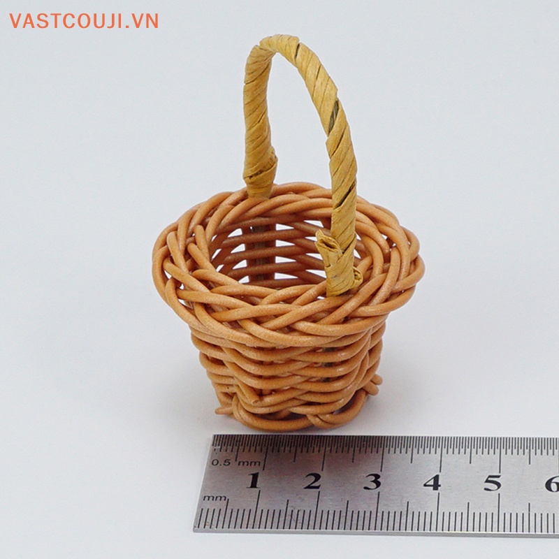 1 Bộ Giỏ Đựng Bánh Mì Dâu Tây Tỉ Lệ 1 / 12 Trang Trí Nhà Búp Bê