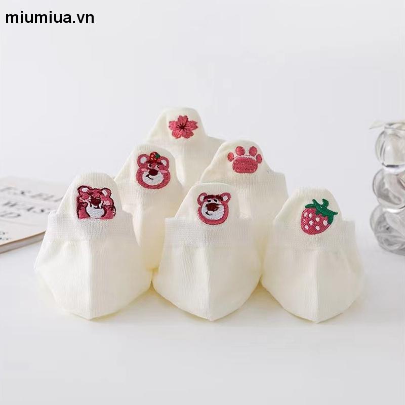 miumiuaTất nữ cổ cao họa tiết gấu đáng yêu phong cách Hàn Quốc nhiều mẫu