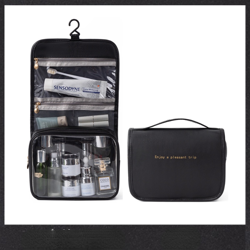 Túi Da PU Đựng Đồ Trang Điểm Sức Chứa Lớn Phong Cách Nhật Bản