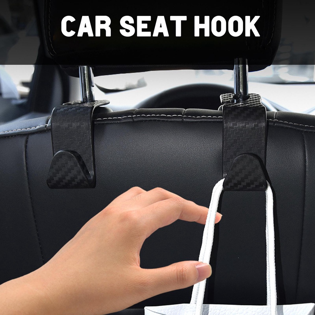 Móc Treo Đồ Bằng Sợi Carbon Gắn Sau Ghế Xe Hơi X0X4 Tiện Dụng