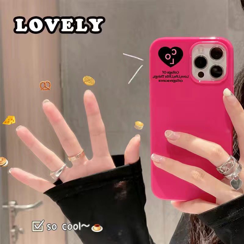 ✅Ốp Điện Thoại Màu Đen In Họa Tiết Dễ Thương Kiểu Hàn Quốc Cho iPhone13promax 14 xsins7 / 8p 1112