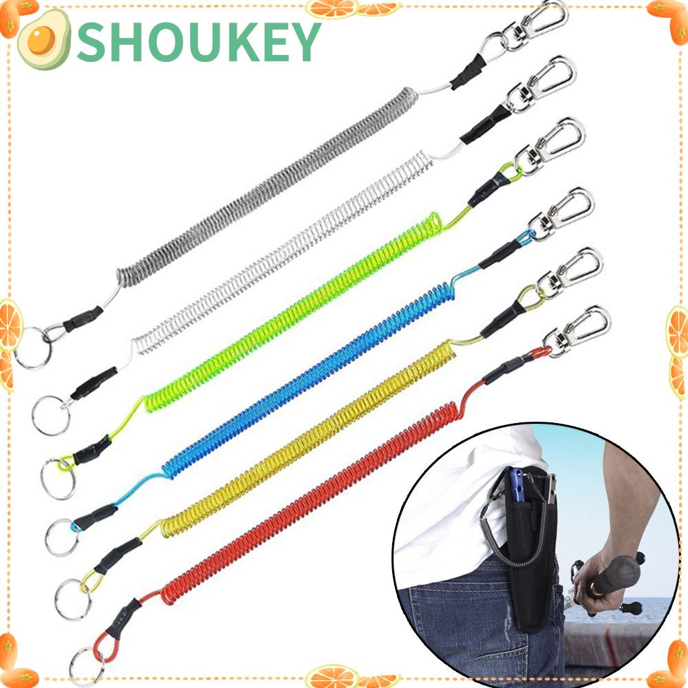 Dây Lò Xo Nhựa Co Giãn Chất Lượng Cao 1.2m / 1.5m Có Khóa Chống Thất Lạc Cho Điện Thoại