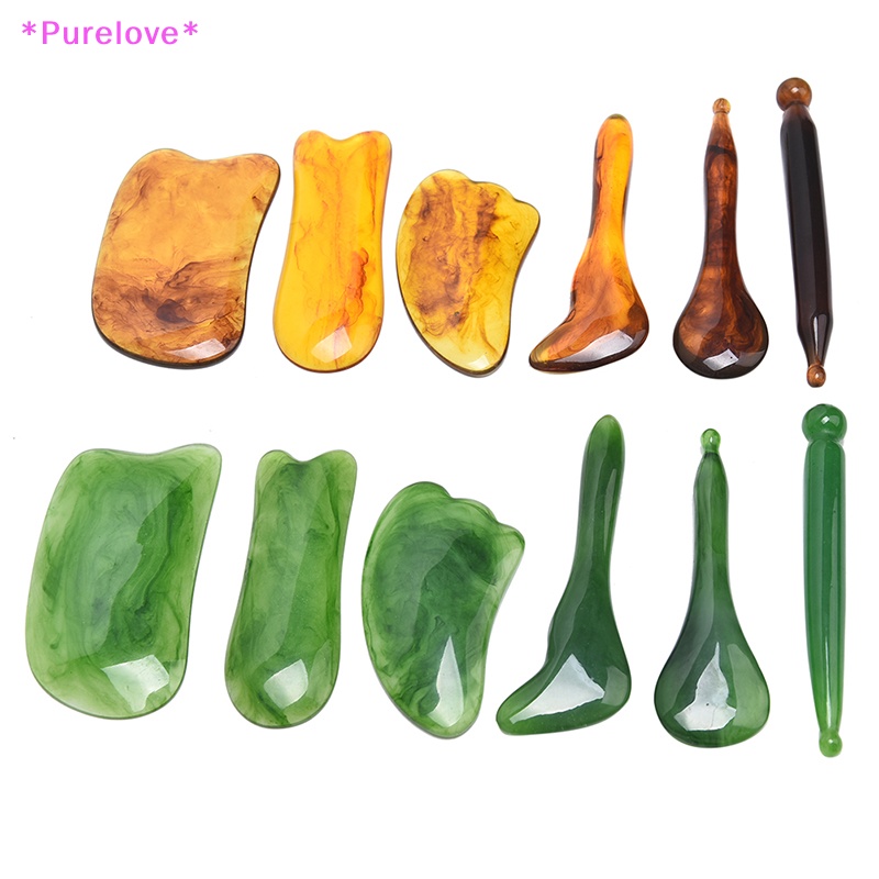 Dụng Cụ Mát Xa Bằng Nhựa Tự Nhiên Màu Hổ Phách Tiện Dụng Mới