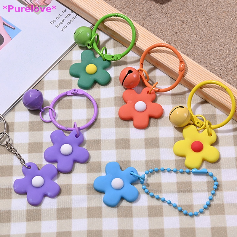 Móc Chìa Khóa Bằng Nhựa Pvc Hình Bông Hoa Xinh Xắn Mới