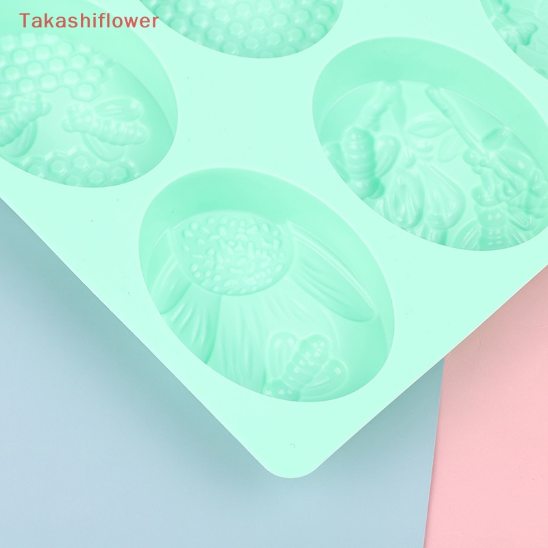 1 Khuôn Làm Bánh / Xà Phòng 6 Ô Hình Con Ong Bằng Silicone