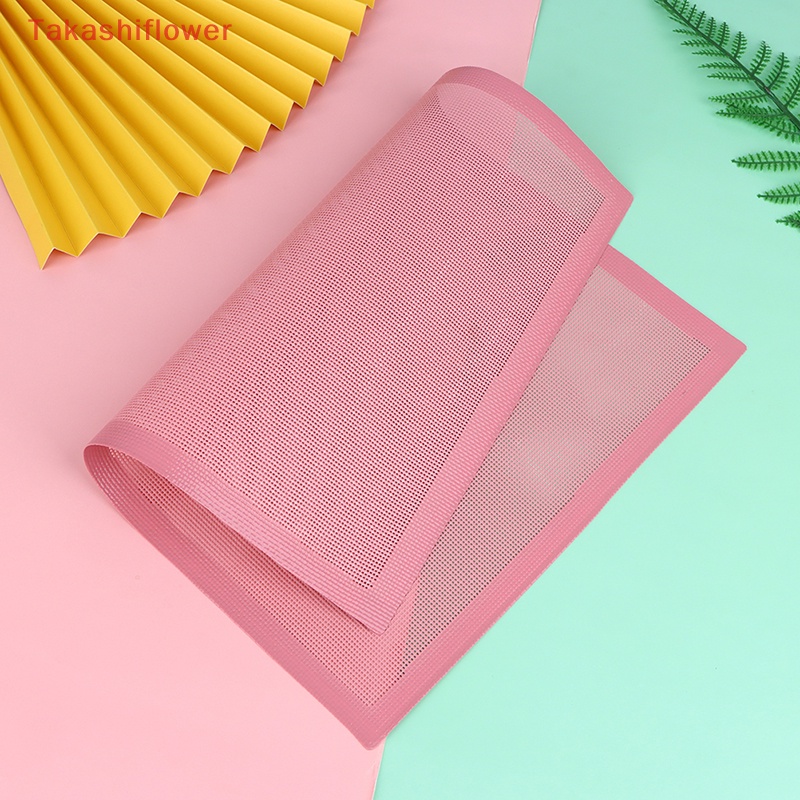 1 Miếng Lót Silicone Màu Hồng Đục Lỗ Chống Dính Có Thể Tái Sử Dụng