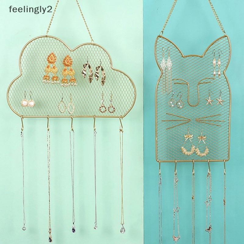 [Hàng Có Sẵn] Móc Treo Bông Tai Đính Kim Cương Giả Trang Trí Tường Sắp Xếp Gọn Gàng