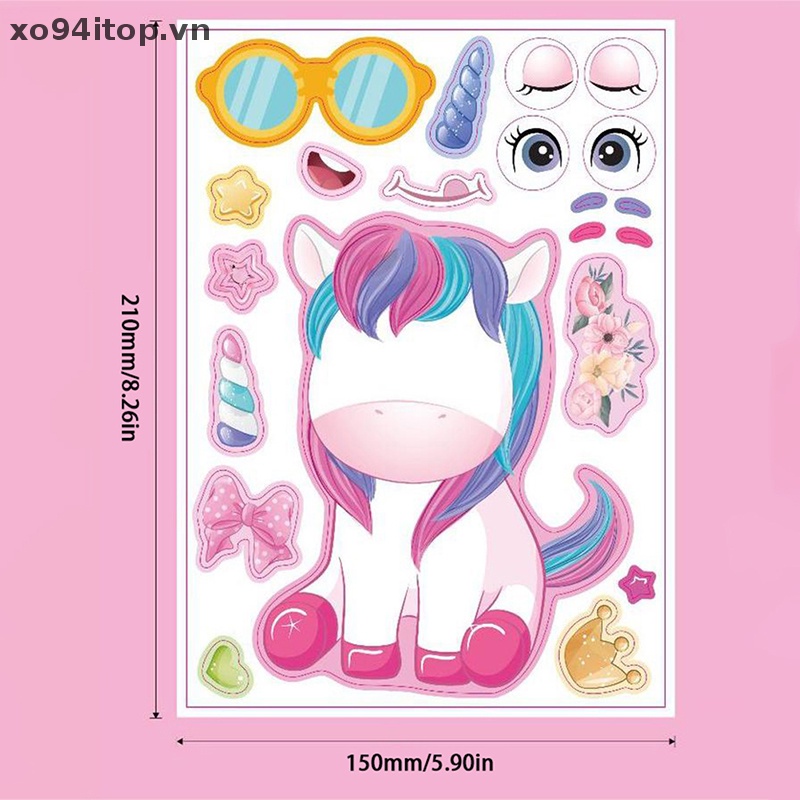 Set 6 Sticker Kỳ Lân Dán Trang Trí Dễ Thương