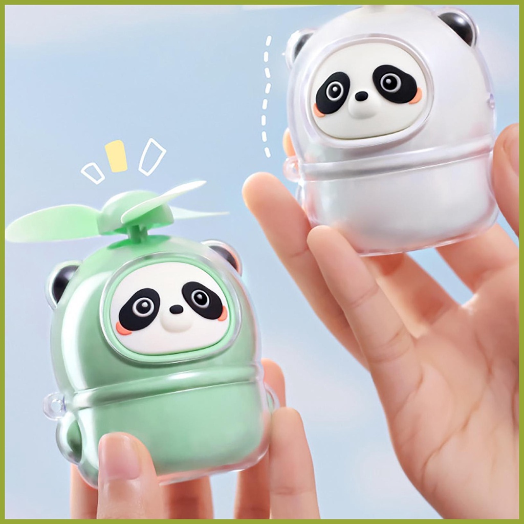 Quạt Cầm Tay Du Lịch Mini Hình Gấu Trúc Cần Thiết Cho Pin 250mAh