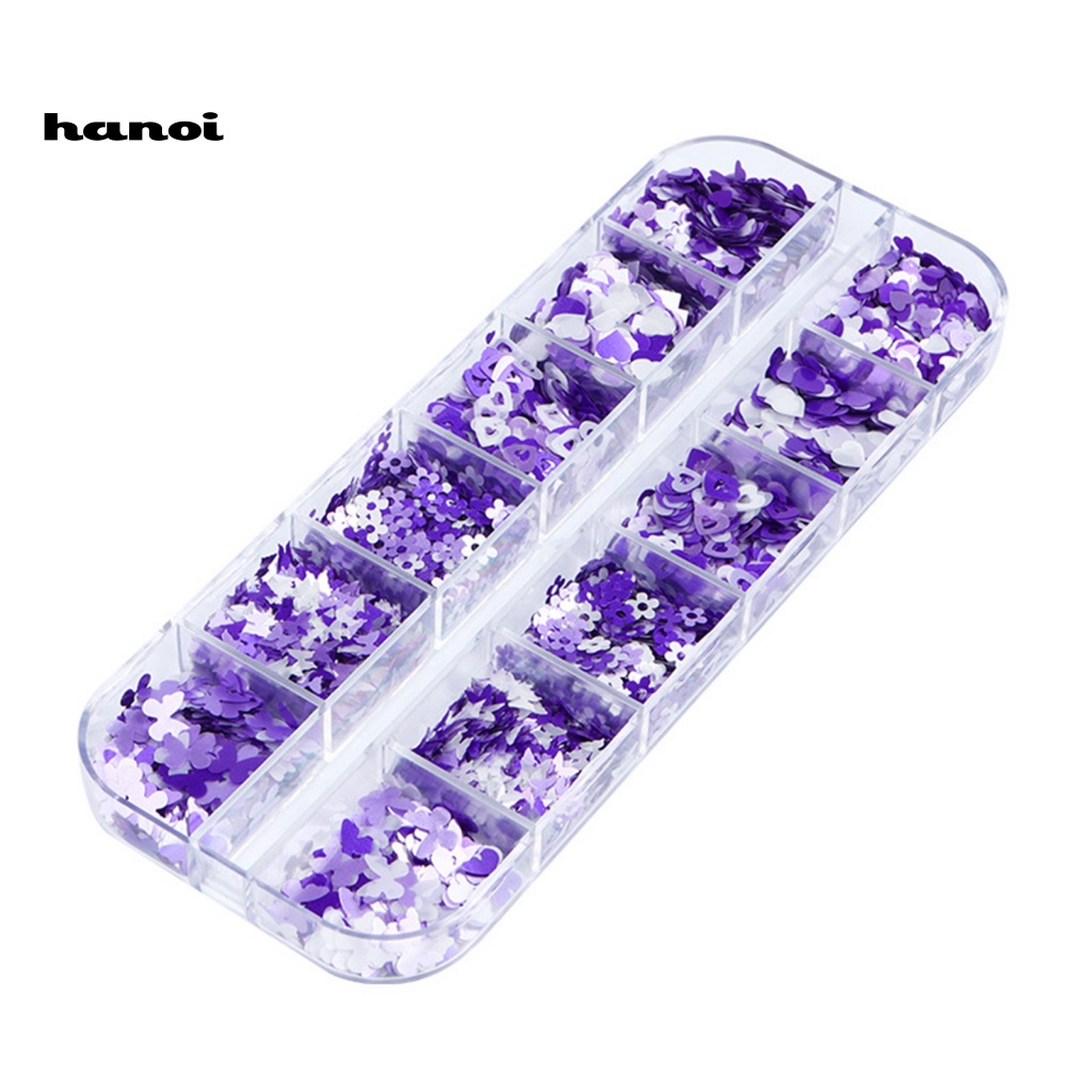 Hộp 12 Ngăn Đựng Phụ Kiện Trang Trí Móng Tay Cho Bé