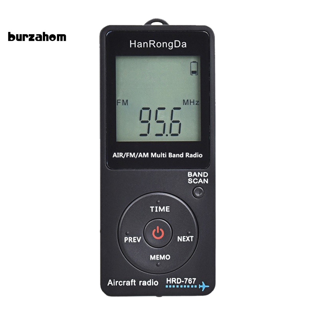 Radio Kỹ Thuật Số Mini Bur HRD-767 Màn Hình LCD Có Tai Nghe FM / AM / AIR Tiện Dụng Mang Theo Du Lịch