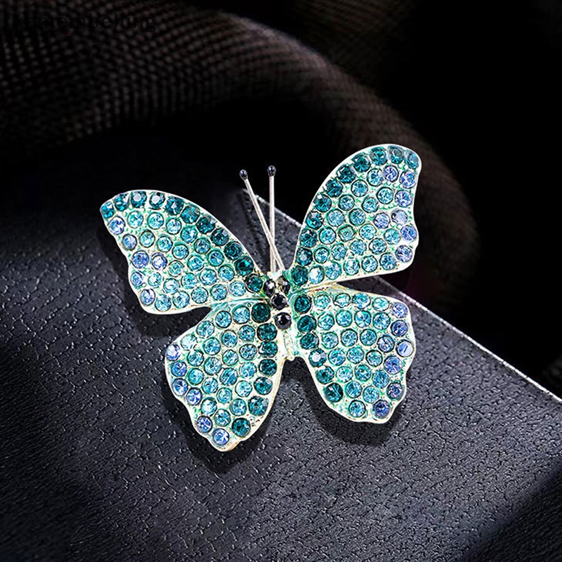 Ghim Cài Áo Hình Bướm Đính Đá Pha Lê Phong Cách Vintage