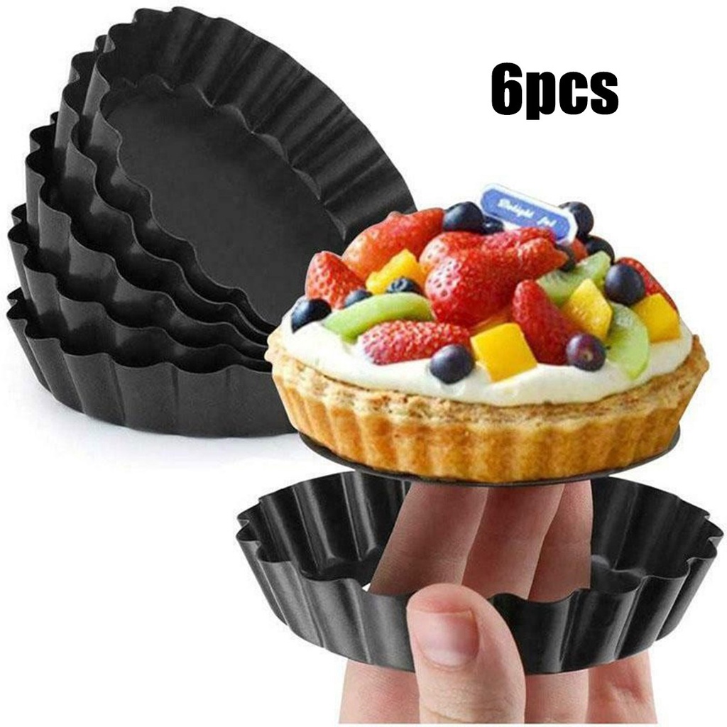 Chảo Nướng Bánh Tart Mini Không Dính 4 Inch Có Thể Tháo Rời Ốp