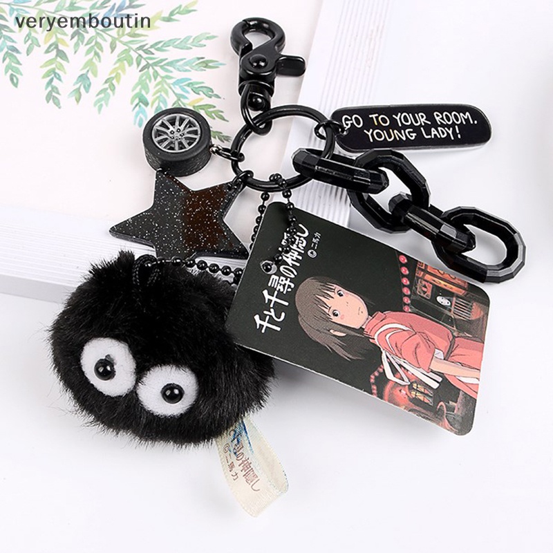 Móc Khóa Hình Búp Bê Yêu Tinh Hayao Miyazaki My Neighbor Totoro Briquettes Elf Màu Đen