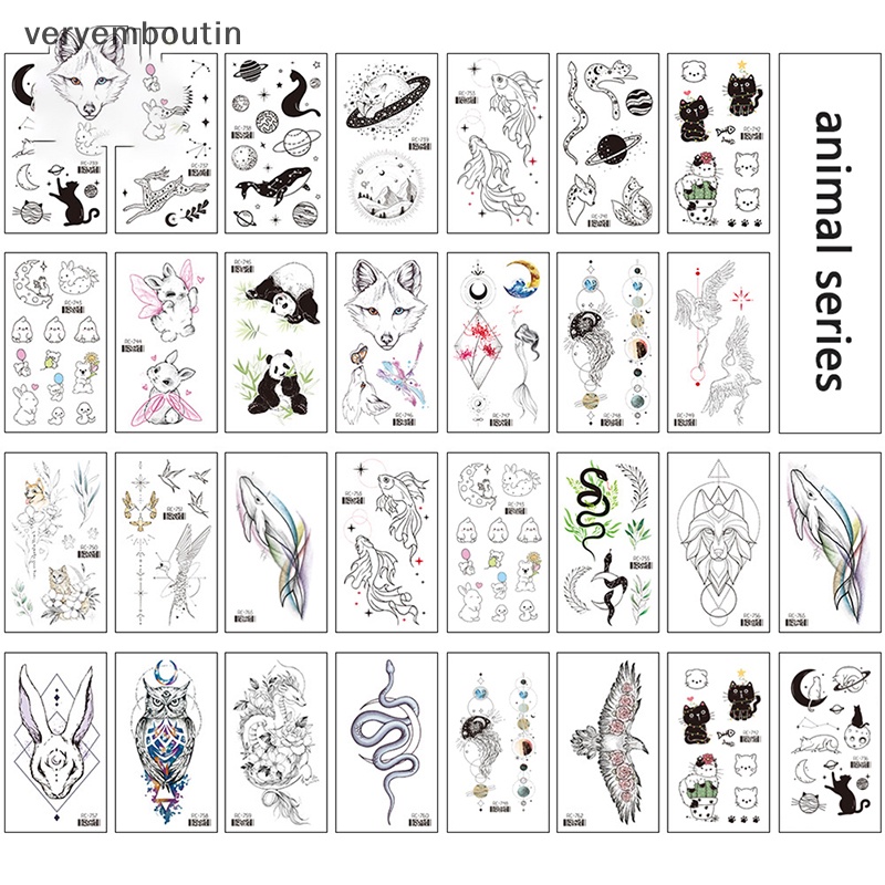 Hình Xăm Dán Tạm Thời Họa Tiết Động Vật Màu Đen Cho Nam Và Nữ