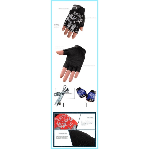 Găng Tay Nửa Ngón Bằng Nylon Thoáng Khí Chống Trượt Chống Mài Mòn Có Thể Điều Chỉnh Dùng Khi Đạp Xe / Leo Núi