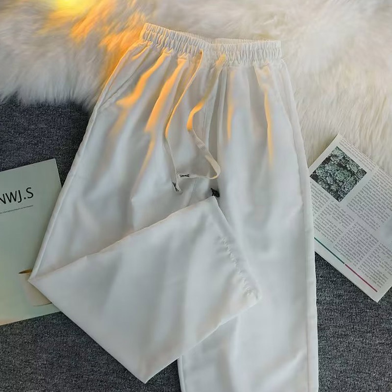 Quần Dài Dáng Rộng Mỏng Màu Sắc Đơn Giản Có Dây Rút Dễ Phối Đồ Thời Trang Cho Nam