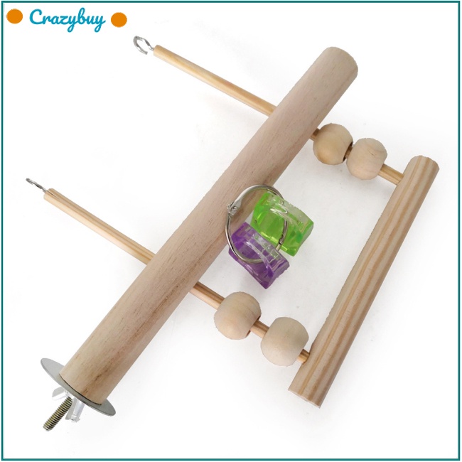 Cr Gậy Đứng Đồ Chơi Bằng Gỗ Kèm Hạt Dành Cho Chim Vẹt