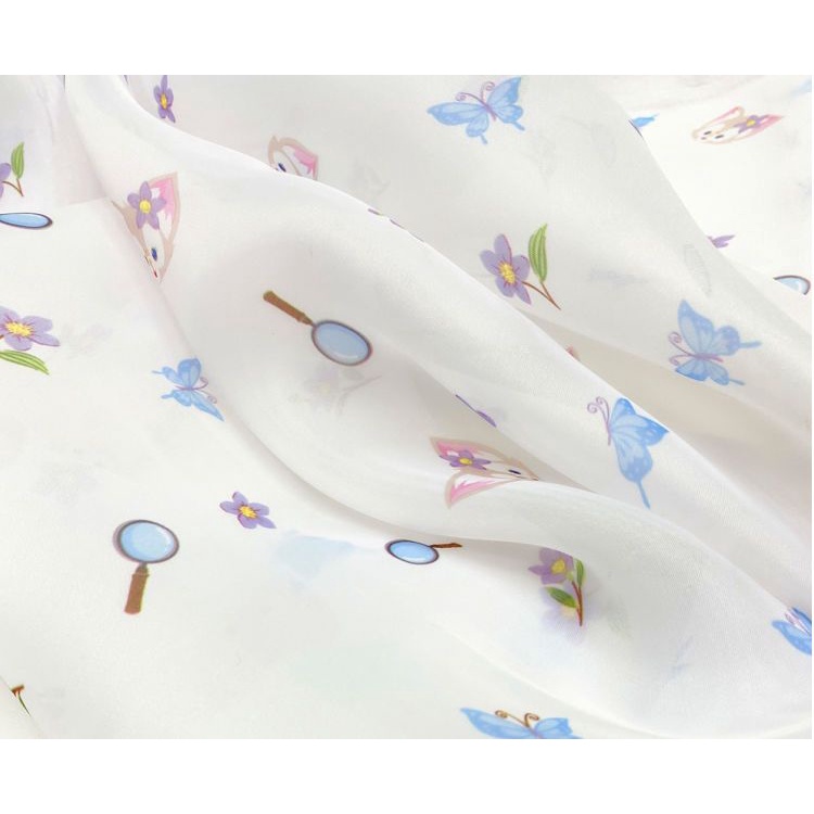 Vải Lụa Organza In Họa Tiết Hoa Dành Cho May Đầm Trẻ Em