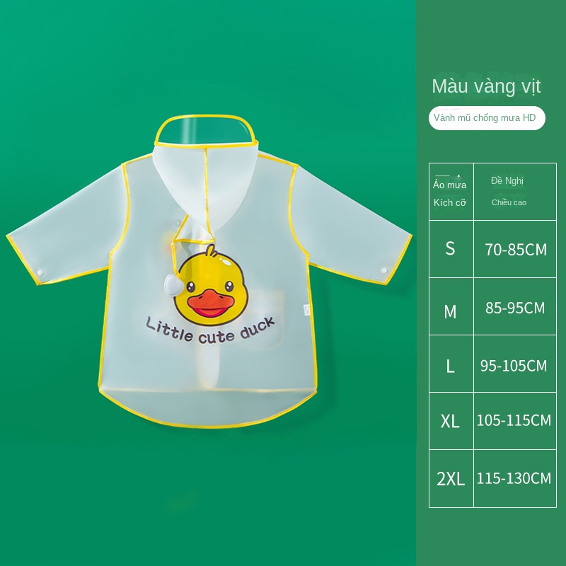 Áo Mưa Chống Thấm Nước Hình Gấu Dễ Thương Cho Bé Mẫu Giáo