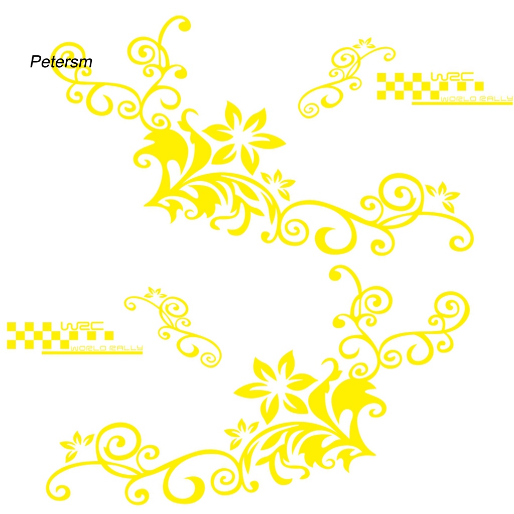 Bộ 2 Miếng Dán Trang Trí Xe Hơi Bằng Nhựa PP In Họa Tiết Hoa Bướm Thời Trang Chống Mòn