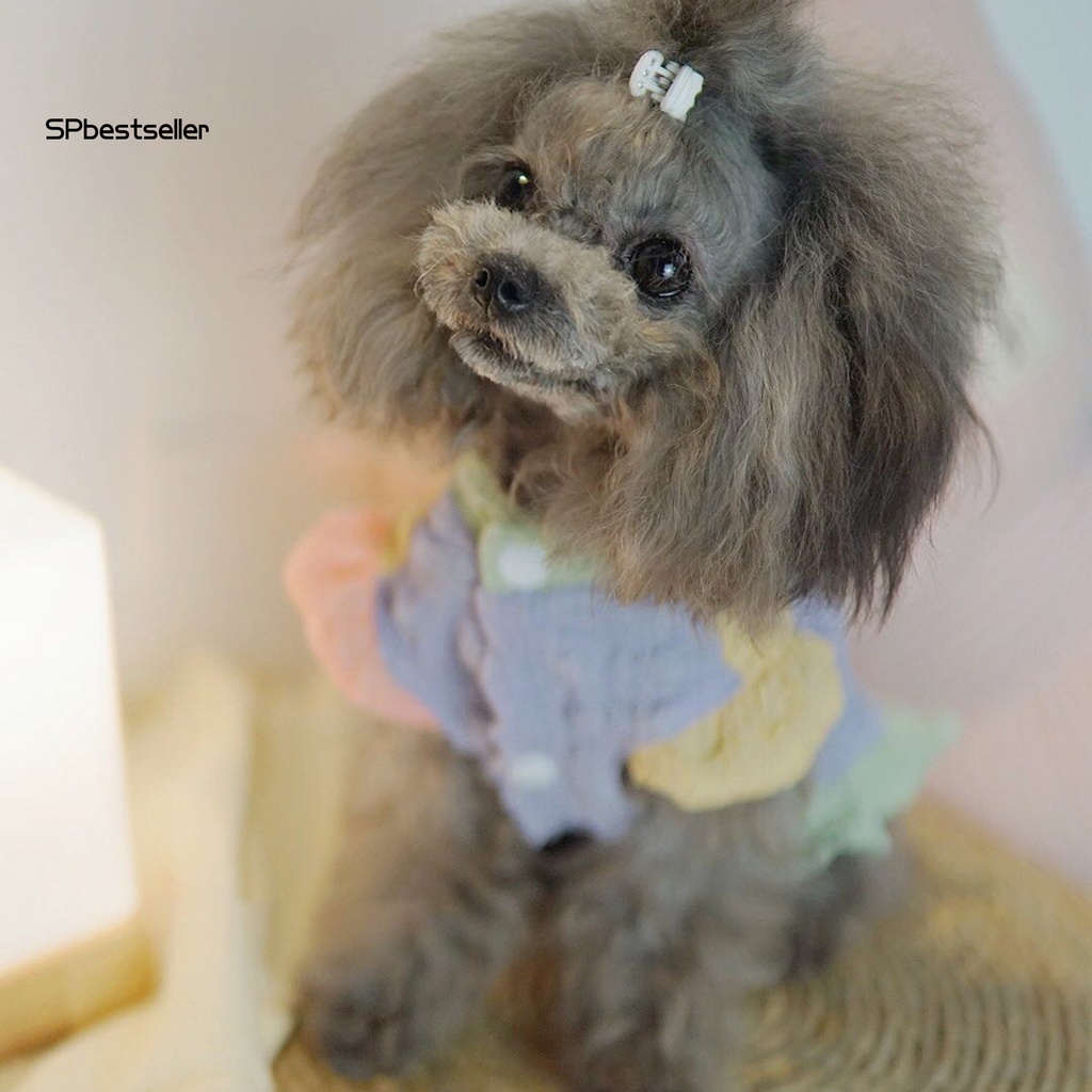 Spbestsellkr Đầm Công Chúa Mùa Hè Polyester Bắt Mắt Màu Sắc Tươi Sáng Cho Cún Cưng