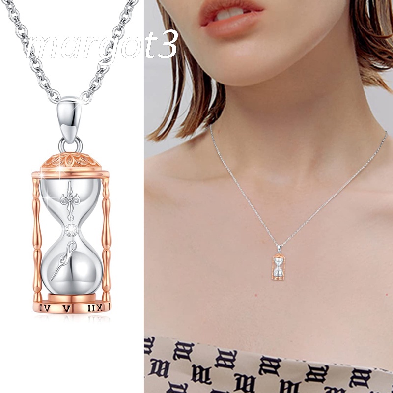 Vòng cổ Mạ Bạc 925 Mặt Đồng Hồ Cát Thời Trang