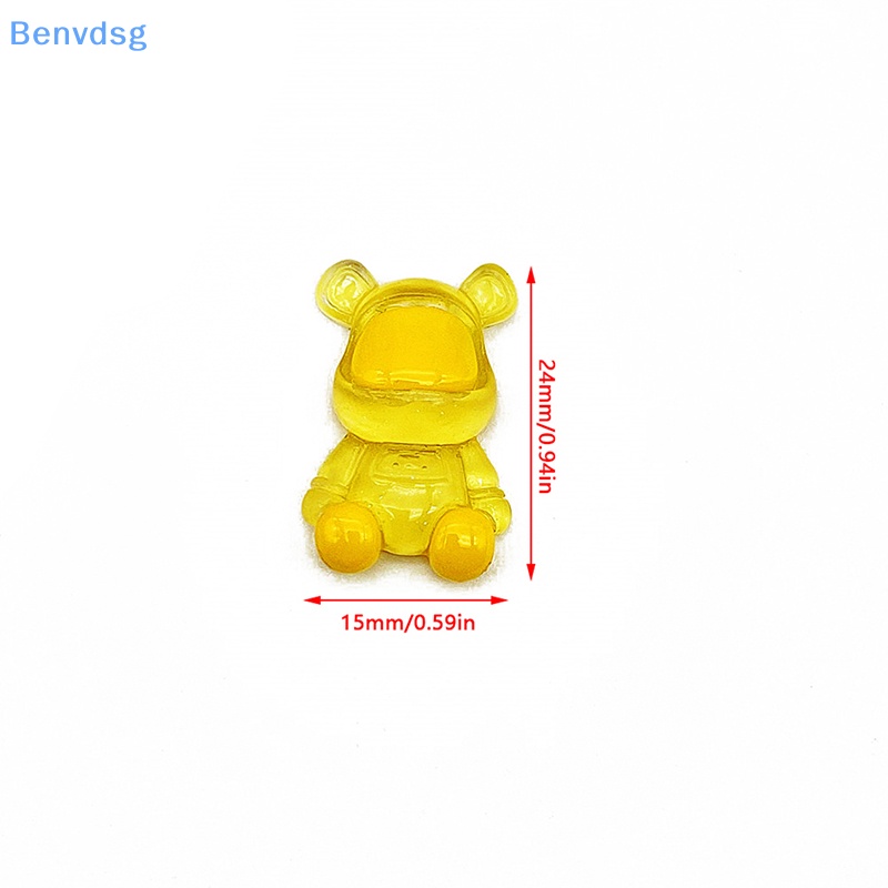 Dây Buộc Tóc Hình Chú Gấu Mini Màu Sắc Dạ Quang Bằng Nhựa Resin Độc Đáo Trang Trí Nhà Cửa / Sân Vườn