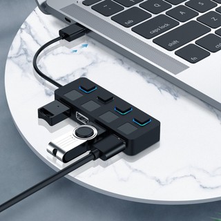 Usb 2.0 Hub Multi Splitter 4 Ports Expander Multiple Use Power Adapter With Switch For Pc Computer [Q/15]