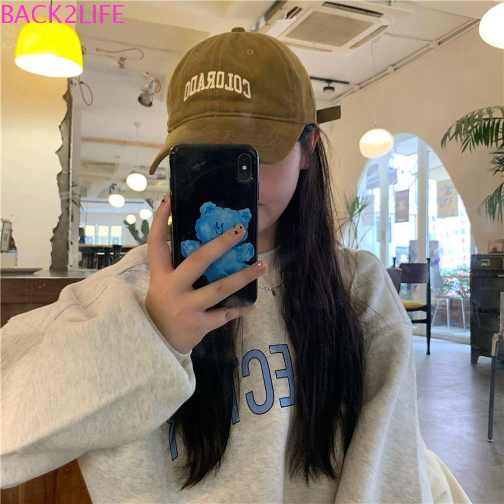 Mũ Lưỡi Trai Cotton Thêu Chữ Phong Cách Hàn Quốc Thời Trang Mùa Hè Dành Cho Bé Gái BACK2LIFE