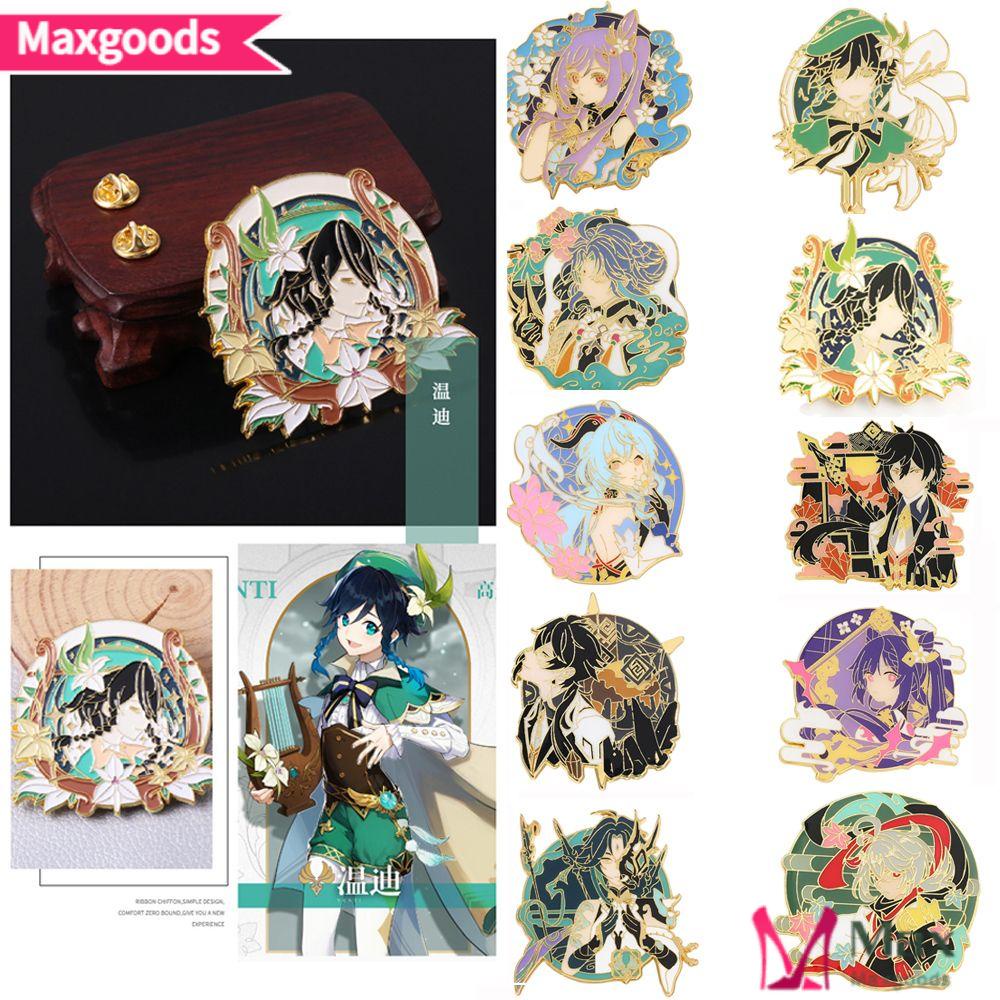Maxg Genshin Va Chạm Ghim Cài Áo Hình Nhân Vật Hoạt Hình Trò Chơi Peripherals Tráng Men Cho Học Sinh