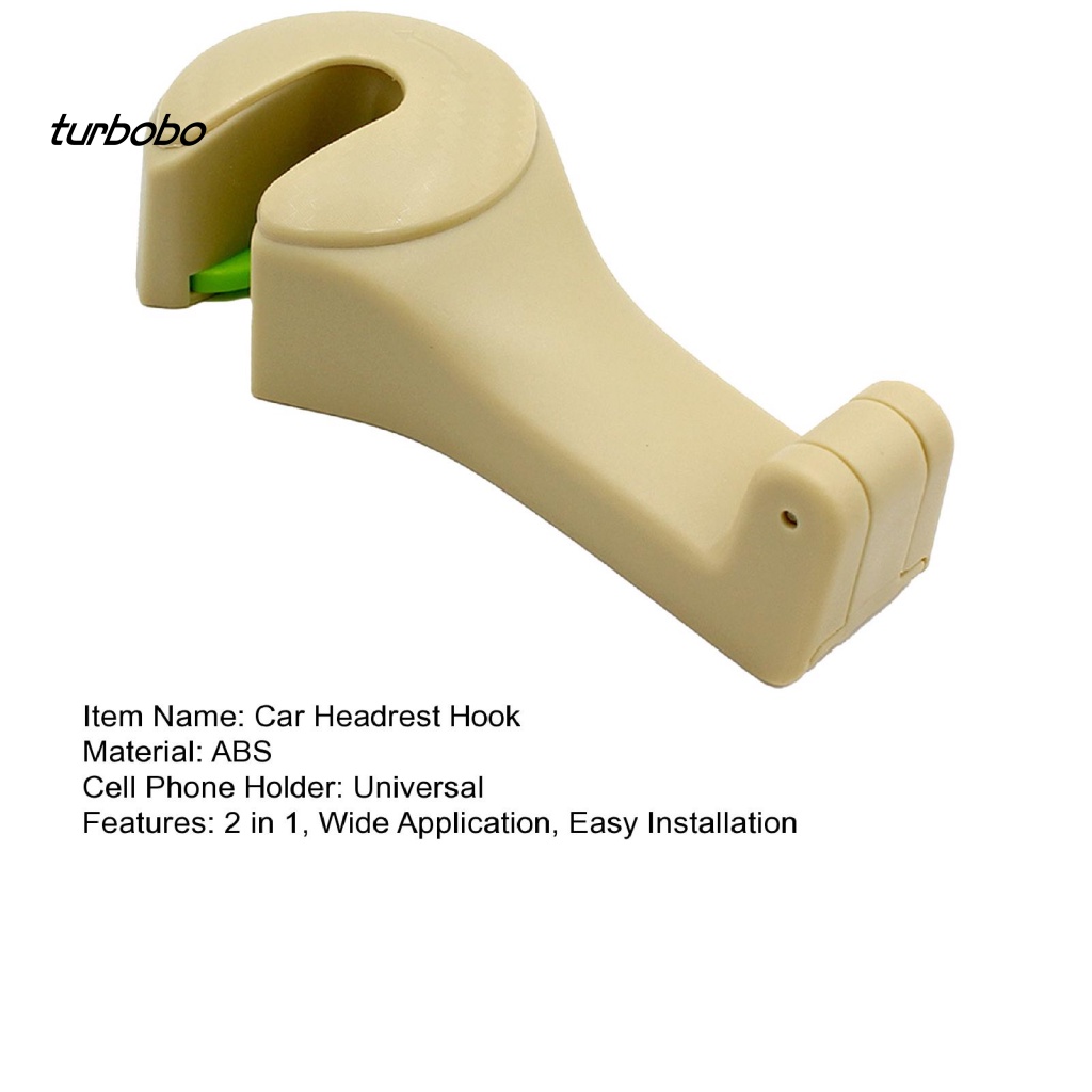 Móc Treo Đồ 2 Trong 1 Gắn Lưng Ghế Xe Hơi Chống Trượt Dễ Lắp Đặt