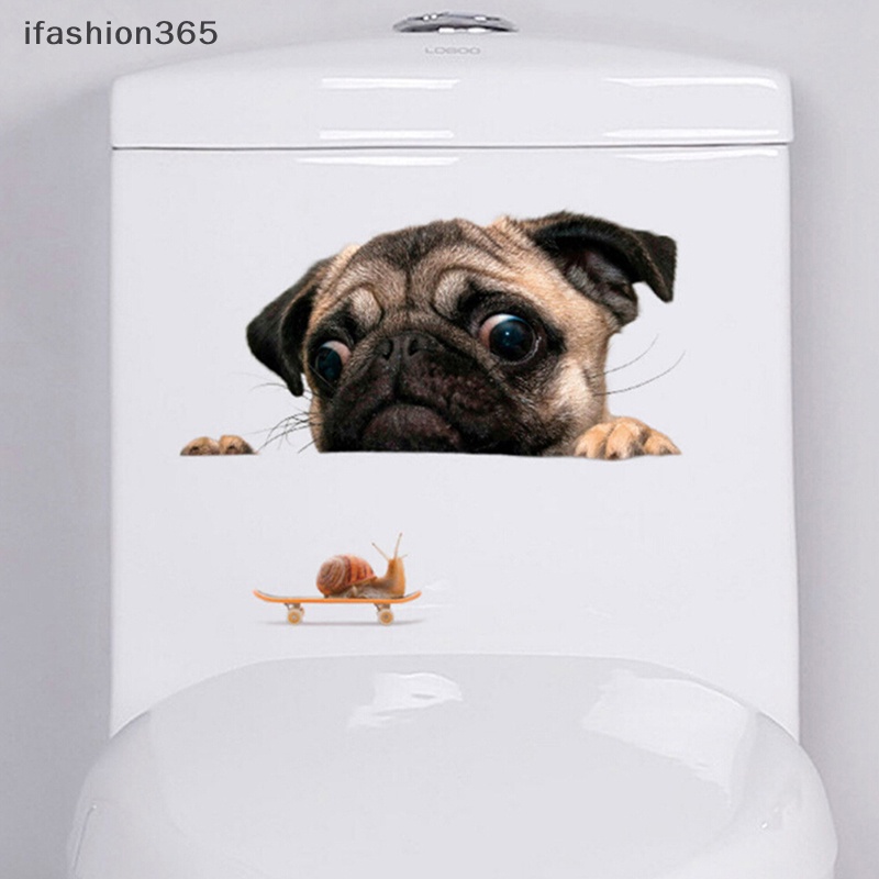 Sticker Hình Chú Chó Pug 3D Ngộ Nghĩnh Đáng Yêu Dán Trang Trí Xe Hơi Laptop