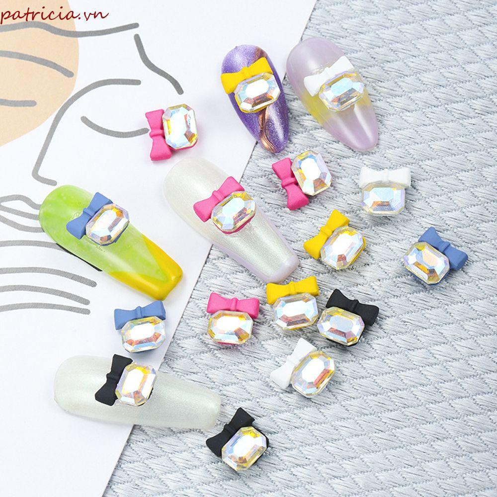 Phụ Kiện Mặt Dây Kim Loại Hình Nơ 3D Trang Trí Móng Nghệ Thuật