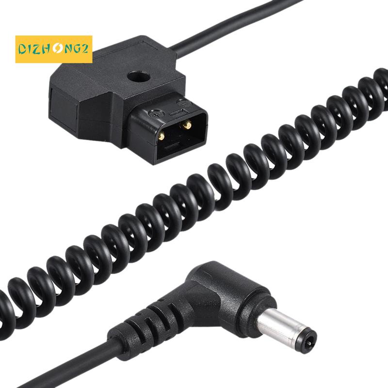 Cuộn dây 1M '3,28Ft D-Tap 2Pin Male To Dc 5.5 X 2.1Mm Adapter Cáp mở rộng Dây đàn hồi cho Pin Anton V-Mount Dslr Cage Rig Nguồn điện