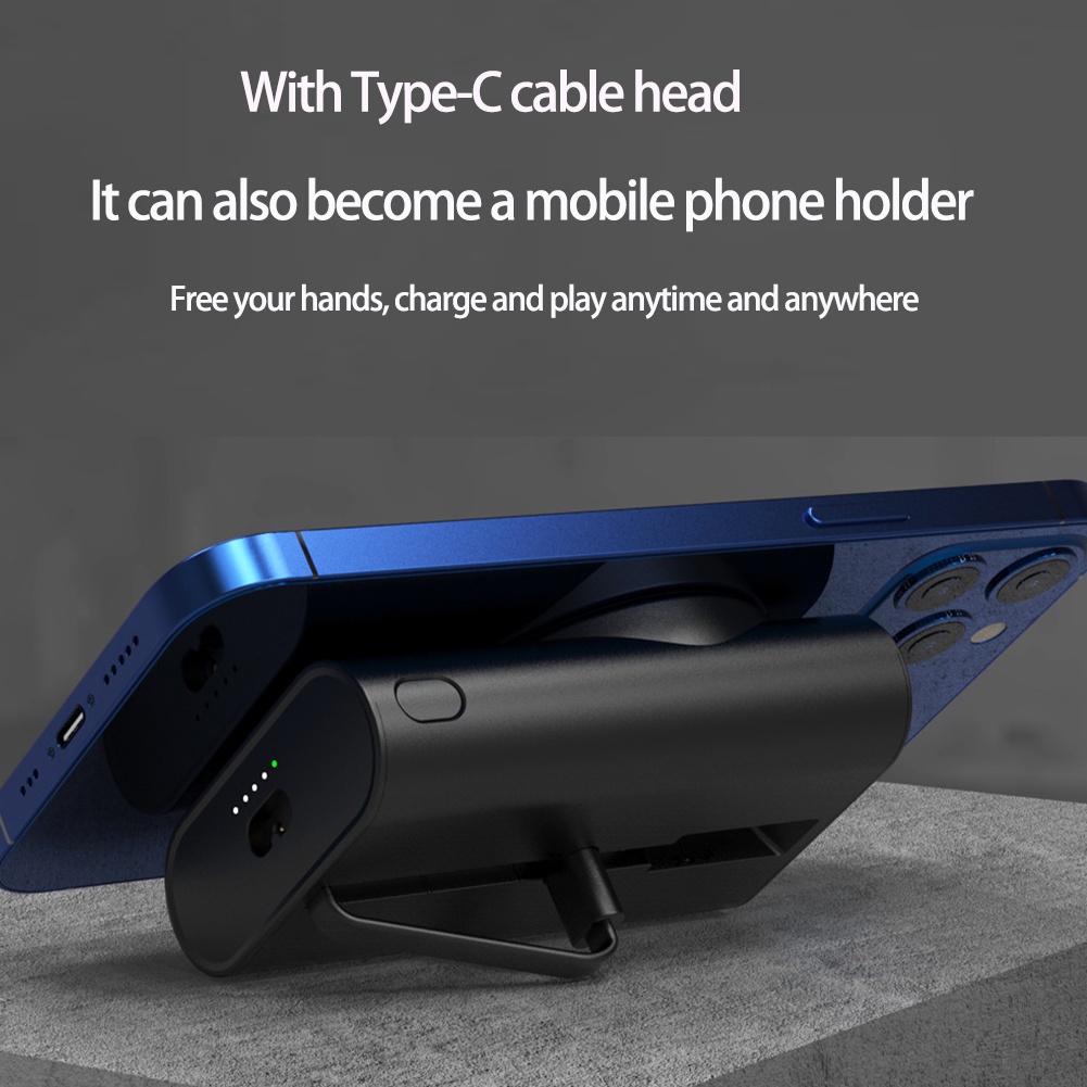 Sạc Dự Phòng Không Dây 5200mAh Có Nam Châm Cho Apple Watch iPhone 14 13 12 Samsung 3 Trong 1