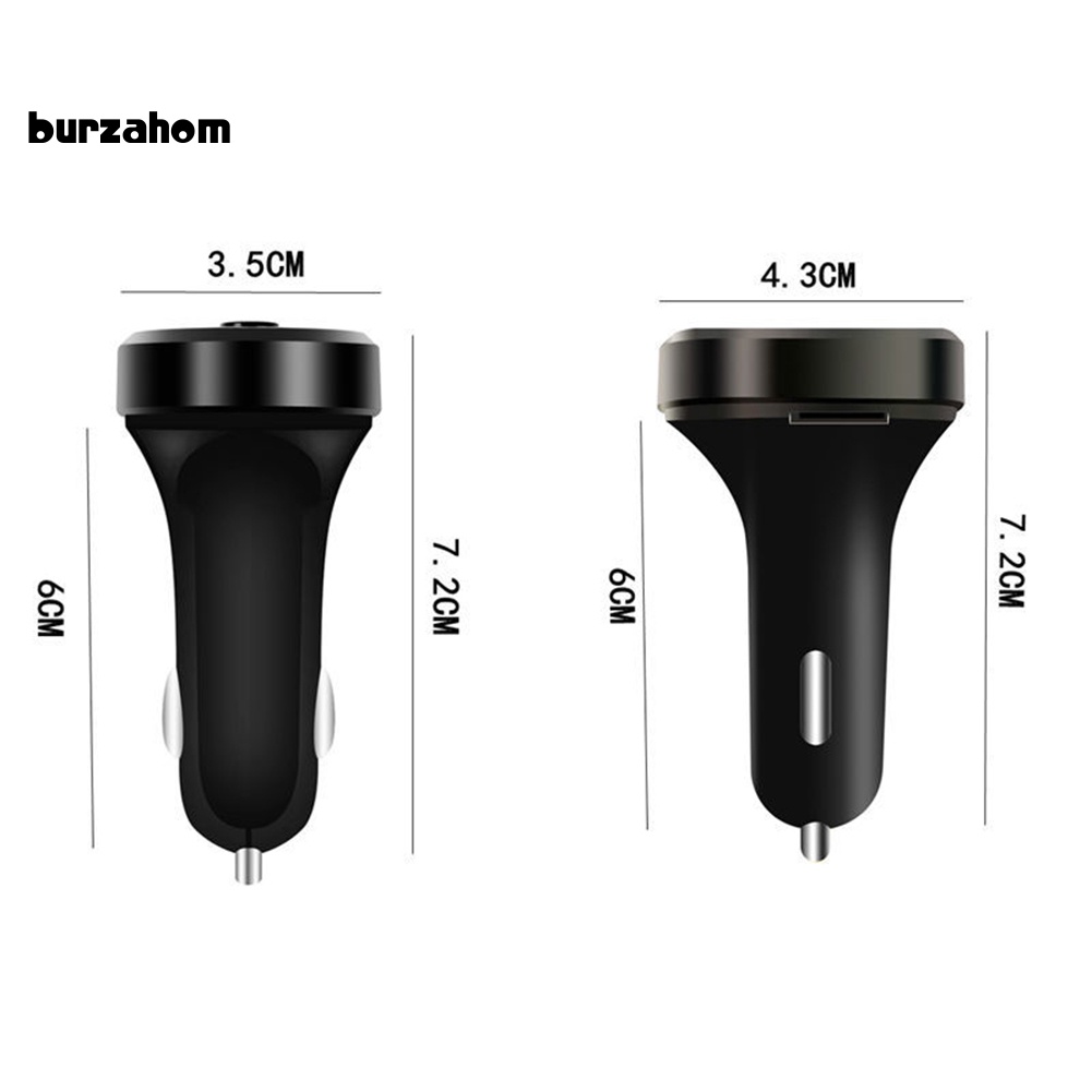 Tẩu Sạc Điện Thoại Trên Ô Tô Hai Cổng USB Bluetooth 5.0 Kiêm Máy Nghe Nhạc MP3 FM