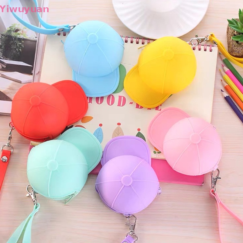 < Yiwuyuan > Ví Mini Đựng Tiền Xu Bằng Silicon Màu Kẹo Phong Cách Mũ Lưỡi Trai Mới Cho Nữ