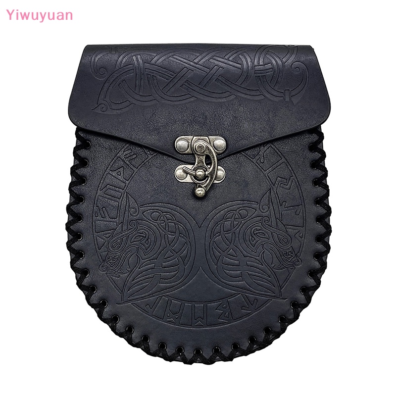 < Yiwuyuan > Túi Da Đựng Tiền Đeo Thắt Lưng Phong Cách Thời Trung Cổ Mới