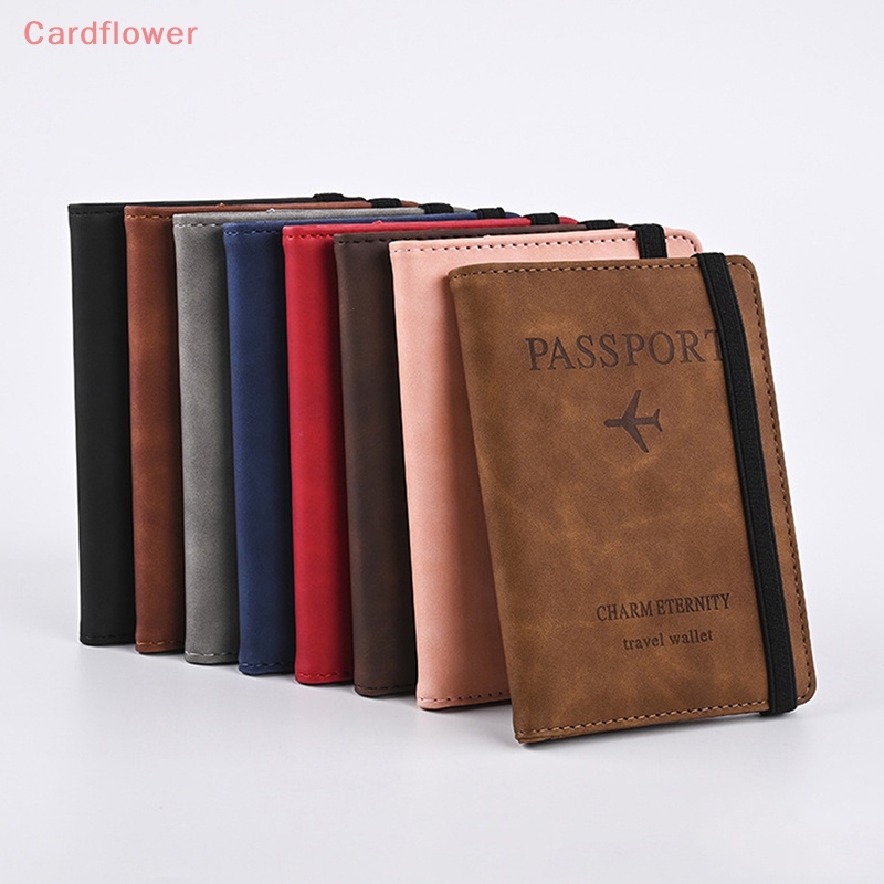 Ví Da PU Đựng Hộ Chiếu / Thẻ Tín Dụng < Cardflower > RFID Phong Cách Vintage Dành Cho Nam Và Nữ