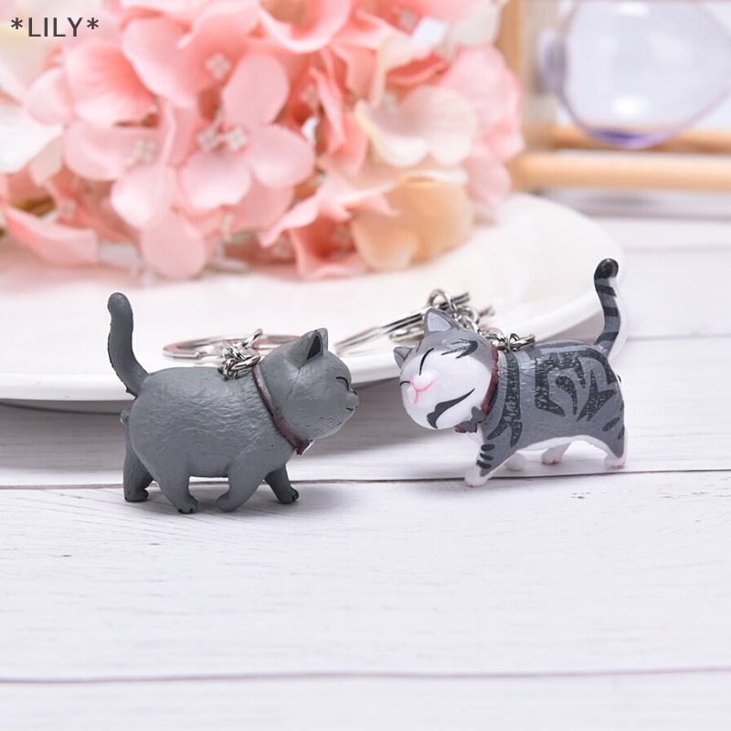 Lily mới đáng yêu mèo Kitten Keychain Keyring túi xách mặt dây chuyền trang trí trẻ em Đồ chơi Quà Tặng uuu