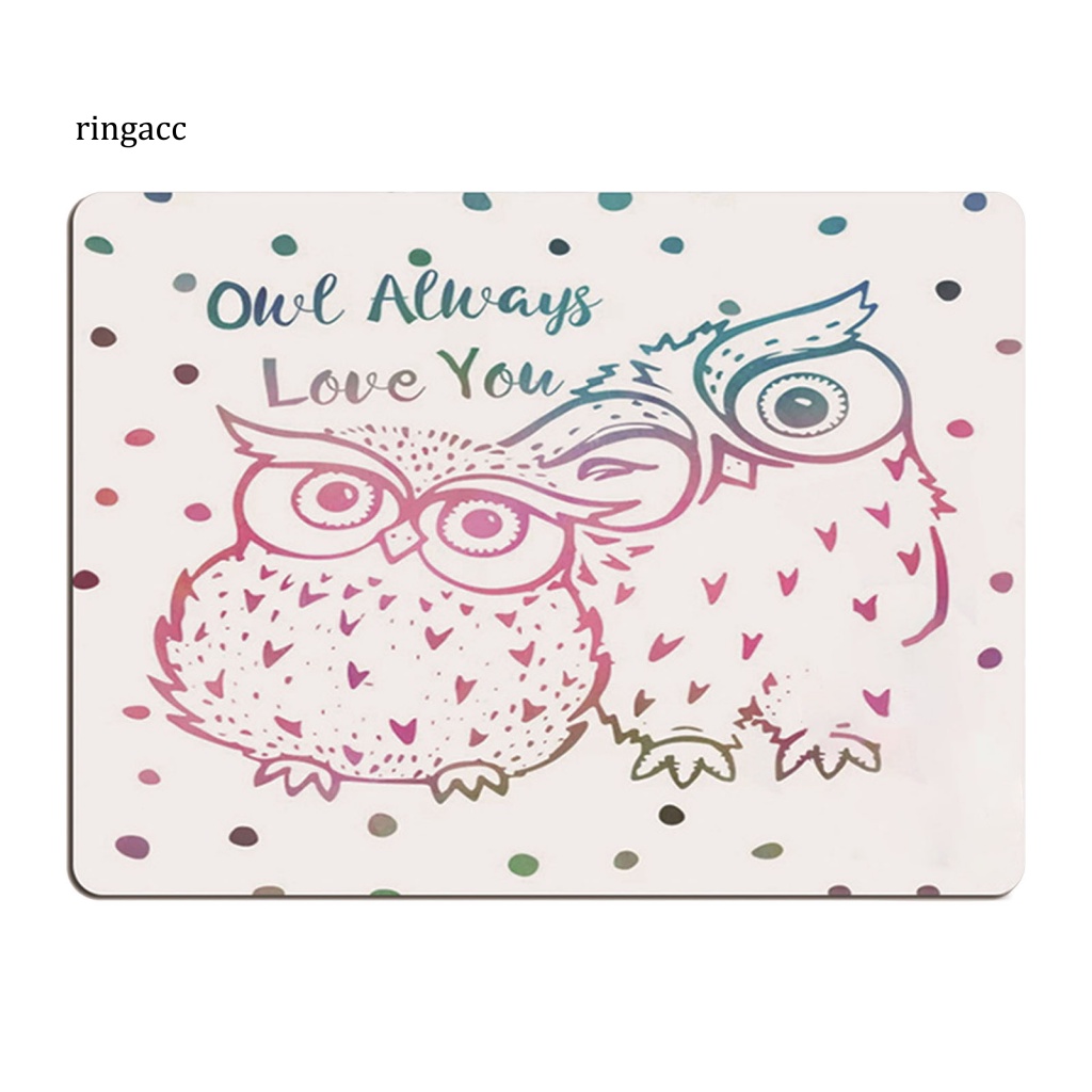 Rga Tấm Lót Chuột Siêu Mỏng Chống Trượt Bề Mặt Mịn Vẽ Màu Nước Hình Cú Mèo Dành Cho Game Thủ