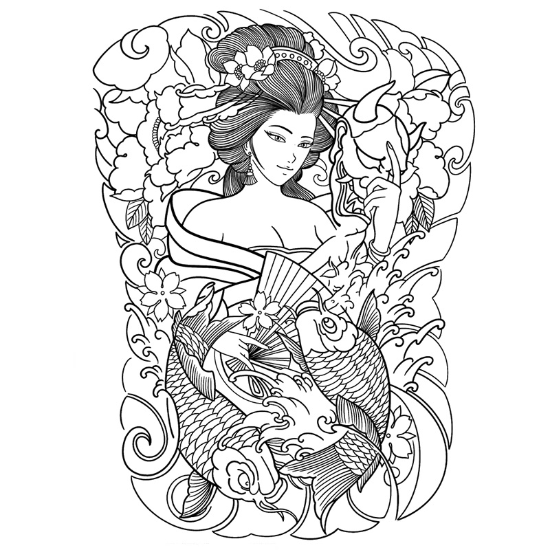 Hình Xăm Dán Tạm Thời Lâu Trôi Chống Thấm Nước 15 Ngày; 48cm * 34cm