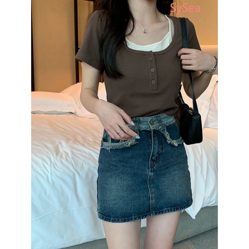 Áo Kiểu Dáng Ôm Cổ Vuông Thời Trang Mùa Hè Cho Nữ