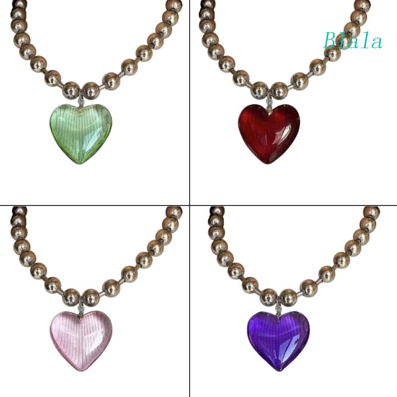 Vòng cổ Hạt Thủy Tinh Hình Trái Tim Xinh Xắn Cho Nữ