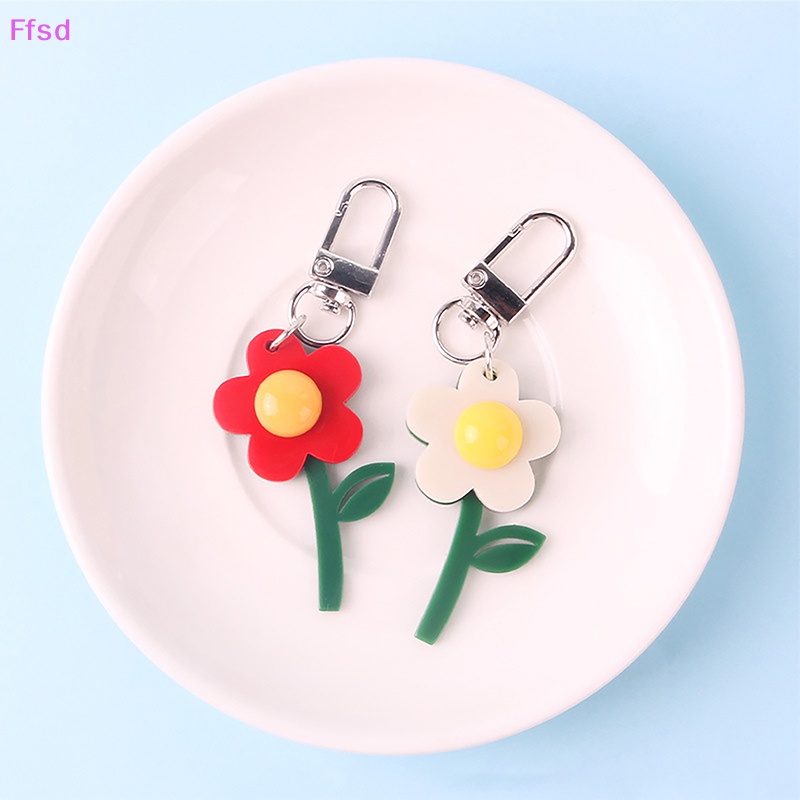 {Ffsd} Móc Khóa Gắn Túi Xách Nữ Hình Hoa Ngọt Ngào Tối Giản Dễ Thương