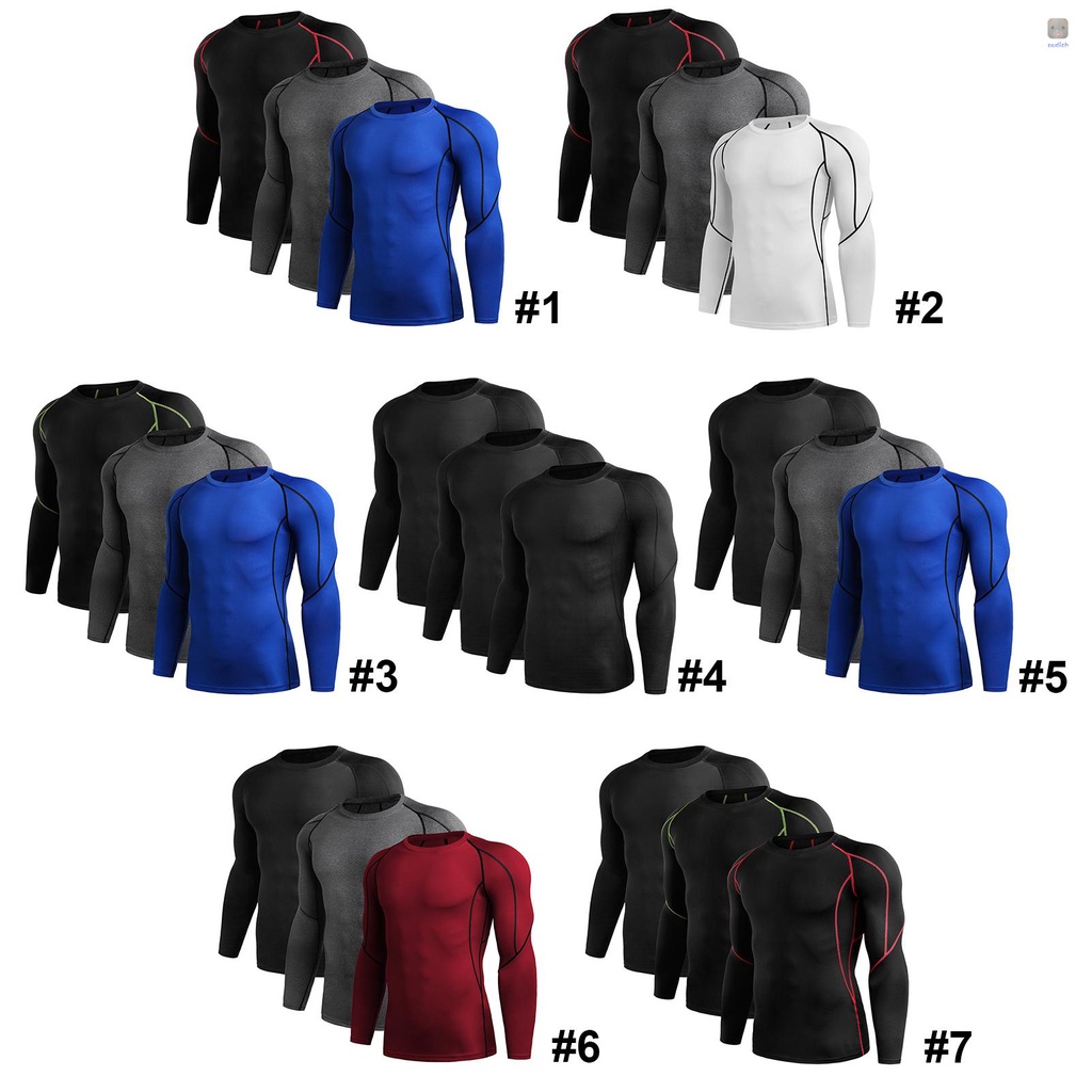 Bộ Trang Phục Thể Thao 3 Món Áo Thun Tay Dài Cổ Tròn + Áo Thun Dạng Lưới