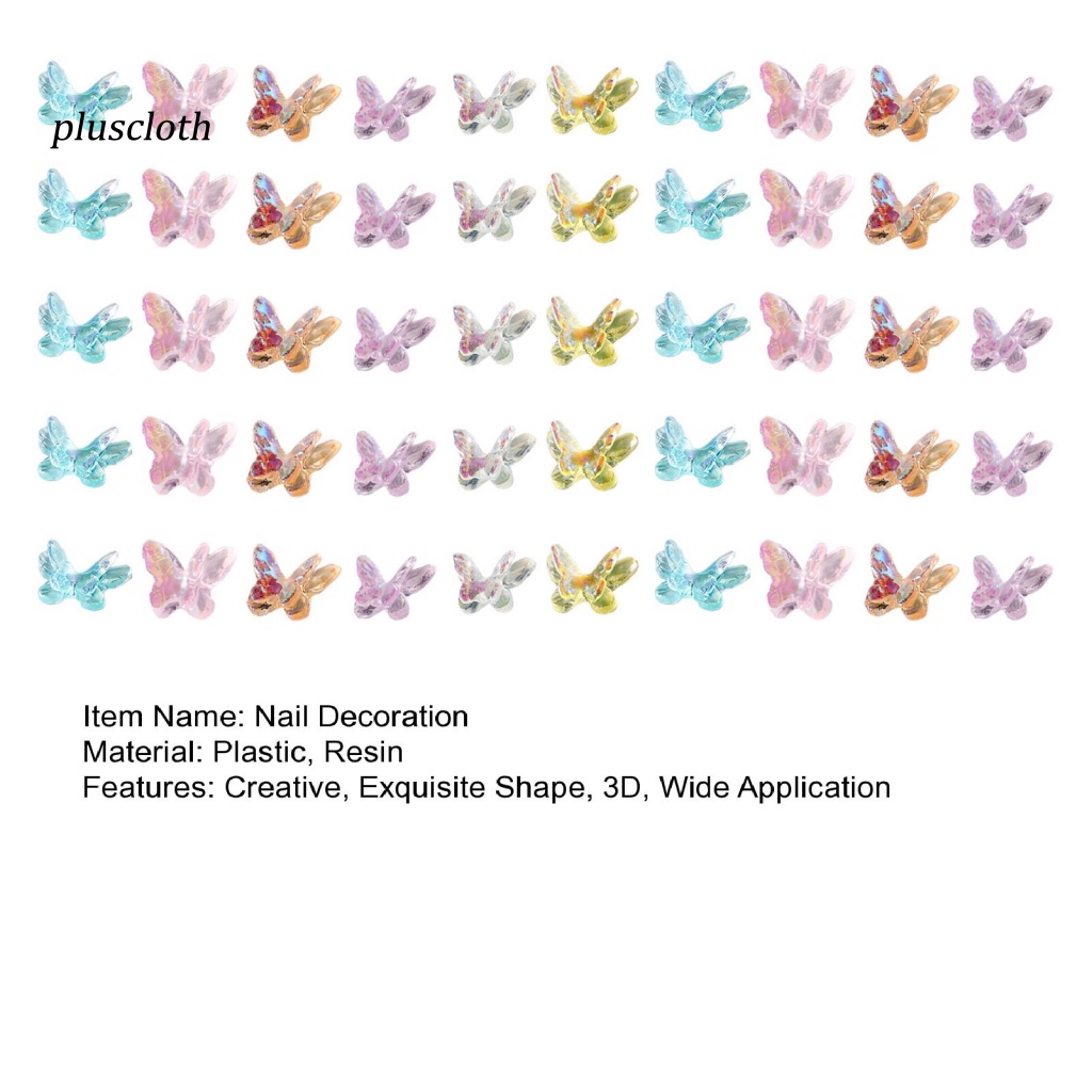 1 Túi Phụ Kiện Trang Trí Móng Tay Hình Bướm 3D Nhiều Màu Sắc