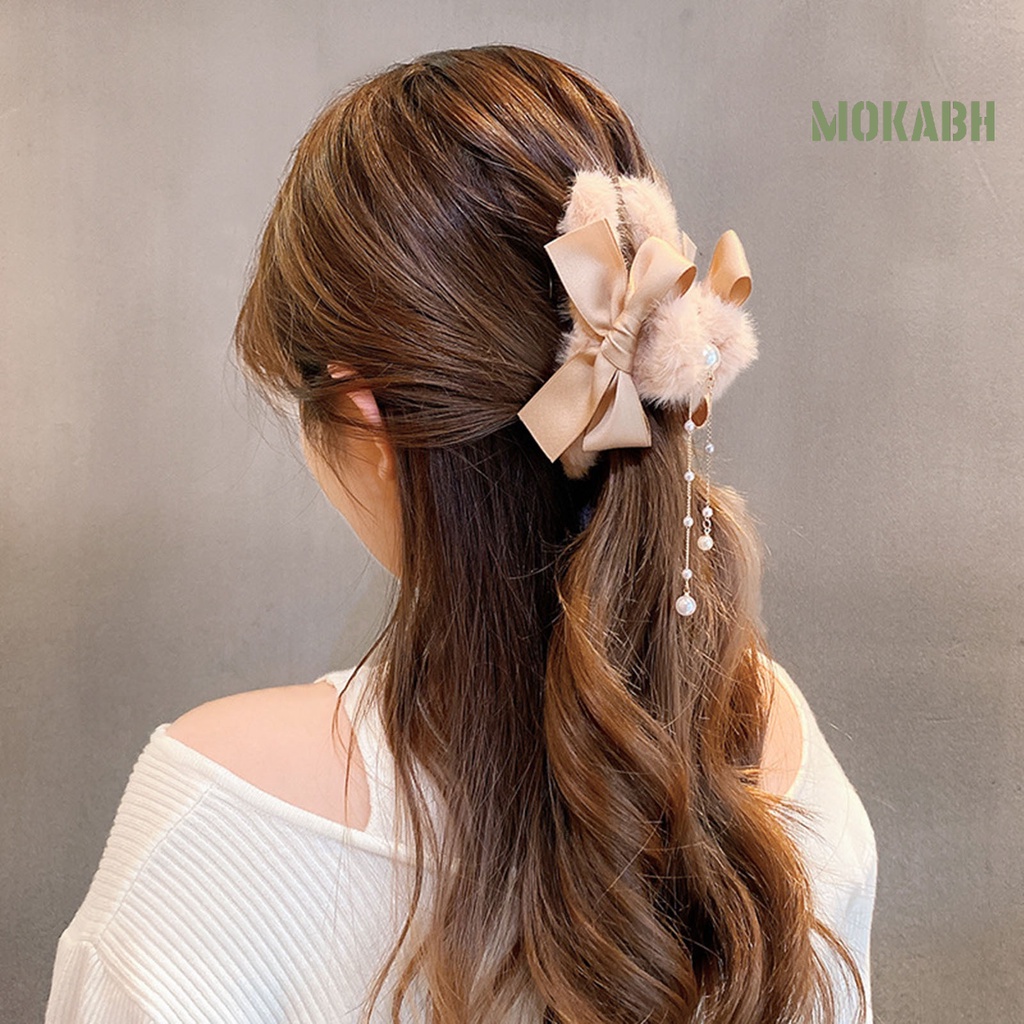 Kẹp Tóc Hình Bươm Bướm Đính Ngọc Trai Giả Dáng Dài Phong Cách Hàn Quốc Dễ Thương Dành Cho Nữ